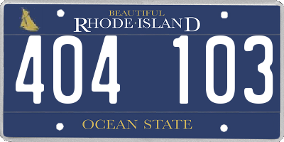 RI license plate 404103