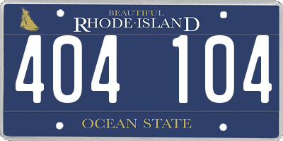 RI license plate 404104