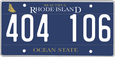 RI license plate 404106