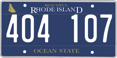 RI license plate 404107