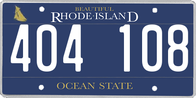 RI license plate 404108