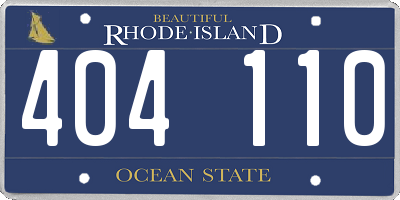 RI license plate 404110