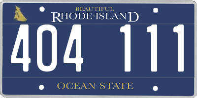 RI license plate 404111