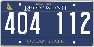 RI license plate 404112