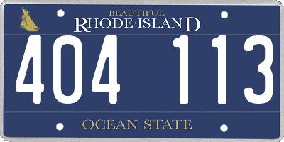 RI license plate 404113