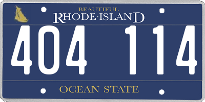 RI license plate 404114