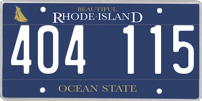 RI license plate 404115