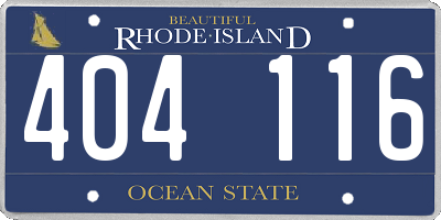 RI license plate 404116