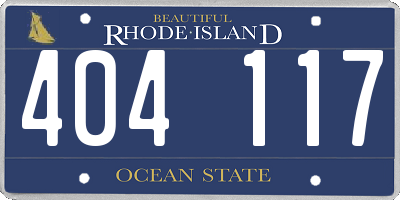 RI license plate 404117