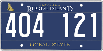 RI license plate 404121
