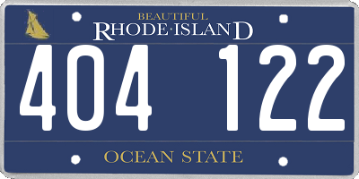 RI license plate 404122
