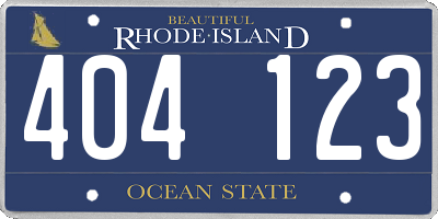 RI license plate 404123