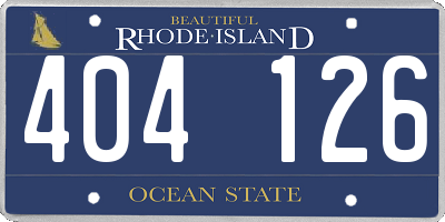 RI license plate 404126