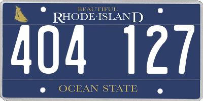 RI license plate 404127