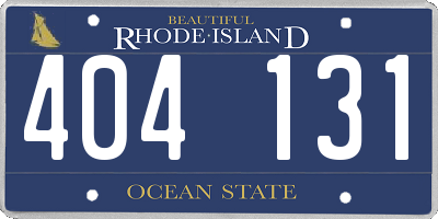 RI license plate 404131
