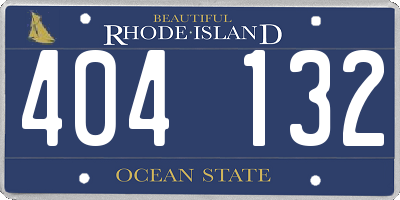 RI license plate 404132
