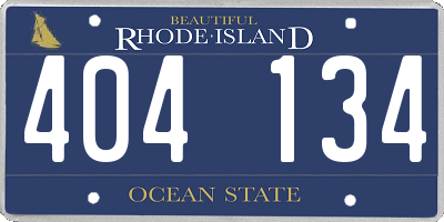 RI license plate 404134