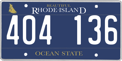 RI license plate 404136