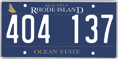 RI license plate 404137