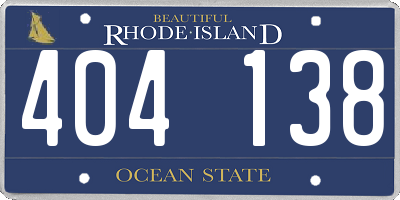 RI license plate 404138