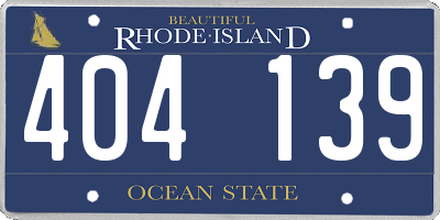 RI license plate 404139