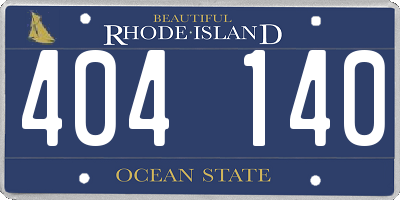 RI license plate 404140