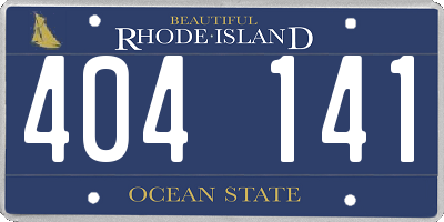 RI license plate 404141