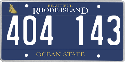 RI license plate 404143
