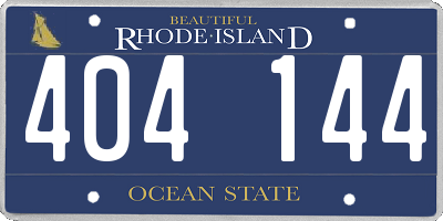 RI license plate 404144