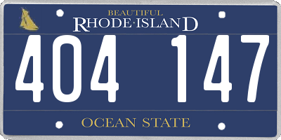 RI license plate 404147