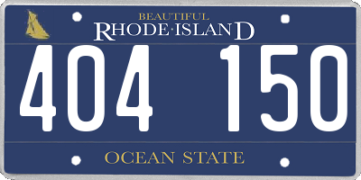 RI license plate 404150