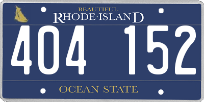 RI license plate 404152