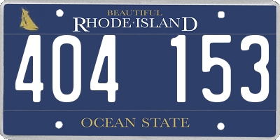 RI license plate 404153