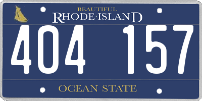 RI license plate 404157