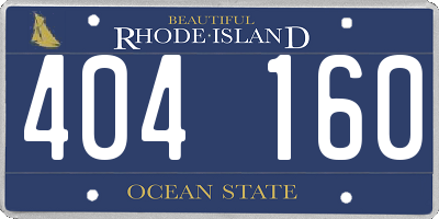 RI license plate 404160