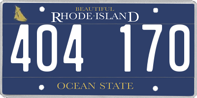 RI license plate 404170