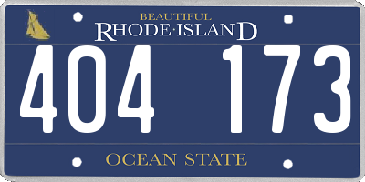 RI license plate 404173