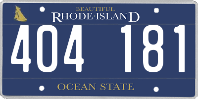 RI license plate 404181