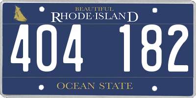 RI license plate 404182