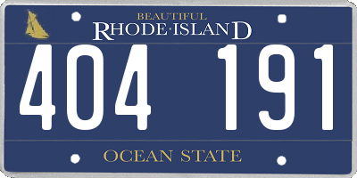 RI license plate 404191
