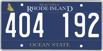 RI license plate 404192