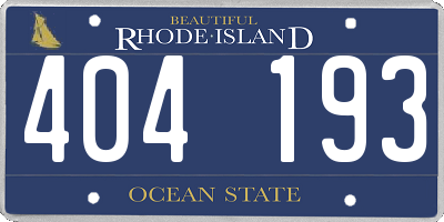RI license plate 404193