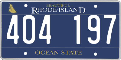 RI license plate 404197