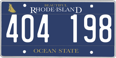 RI license plate 404198