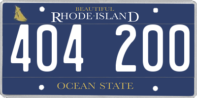 RI license plate 404200