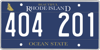 RI license plate 404201