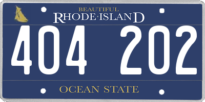 RI license plate 404202