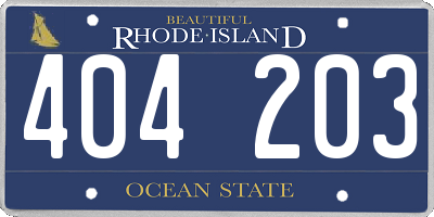 RI license plate 404203