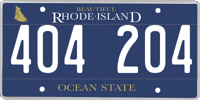 RI license plate 404204