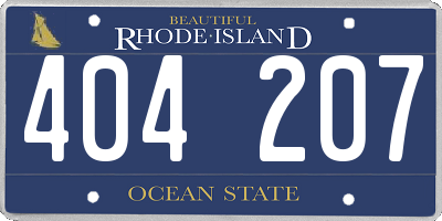 RI license plate 404207